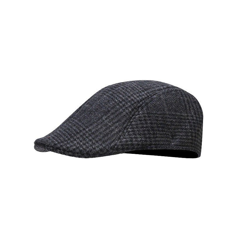 Francés clásico Plaid sombrero delantero hombres y mujeres retro ala corta boina otoño e invierno al aire libre moda newsboy sombrero al por mayor image 7