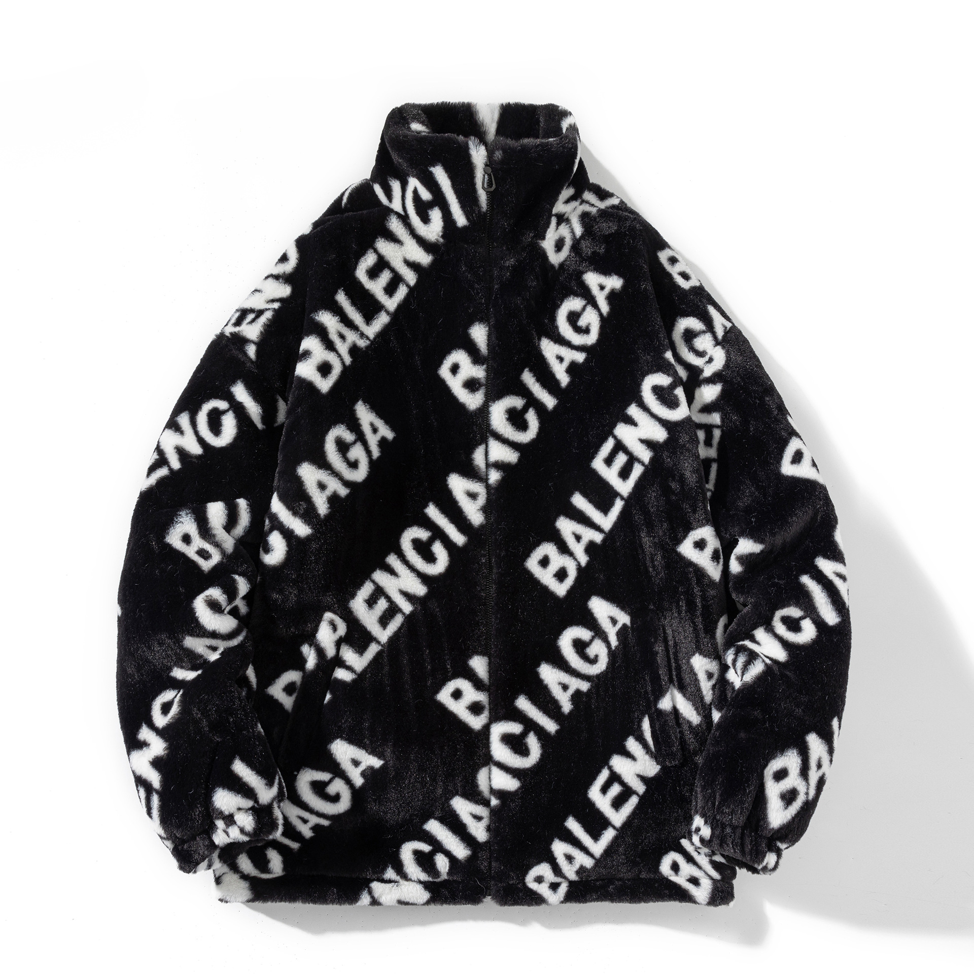 Ins hong kong estilo de invierno para hombres nuevo abrigo de felpa de algodón acolchado cálido suelto todo partido marca de moda de algodón y engrosamiento mapache