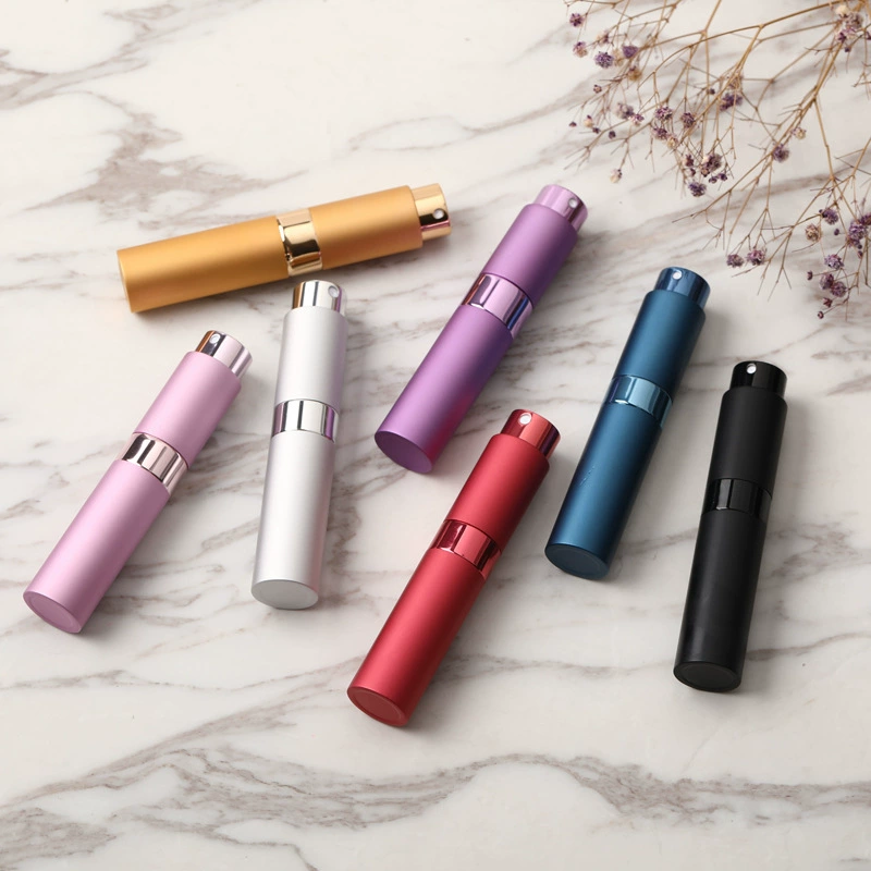 10ml Портативный вращающийся три секции спрей телескопическая горловина парфюмерная бутылка стеклянная пустая бутылка печать логотипа