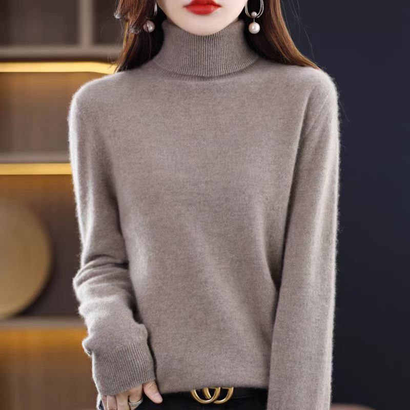 Cashmere Sweater Women's Turtleneck Bottoming Shirt 25 Autumn and Winter New Slim Fit Sweater with Solid Color Thickened Loose Top Cashmere Sweater Women's Turtleneck Bottoming Shirt 25 Autumn and Winter New Slim Fit Sweater with Solid Color Thickened Loose Top