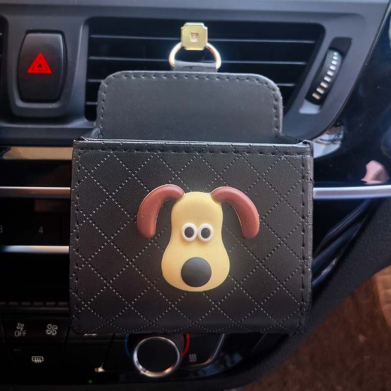Bolsa de almacenamiento de salida de aire del automóvil Bolsa colgante del teléfono móvil Caja de almacenamiento de artículos diversos del automóvil creativo Almacenamiento colgante Xiaohongshu mismo estilo