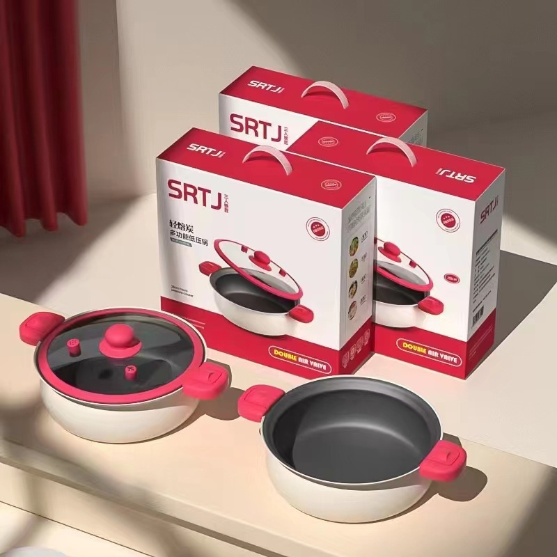 新しい三人鍛冶屋エナメル双耳シチューとシチューのスープポット家庭用大容量微圧ノンスティックポットギフト卸売|undefined