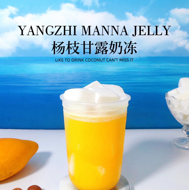 No-Cook Coconut Jelly Powder Ye Guo Fruit Dessert Pudding Mix for Bubble Tea and Fruit Bowls Bulk Commercial Supply in use