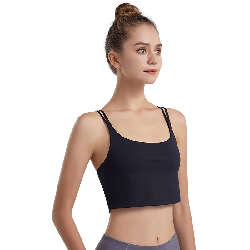 2024 primavera y el verano nuevo yoga Cruz espalda desnuda cepillado ropa interior deportiva de las mujeres corriendo a prueba golpes sujetador fitness