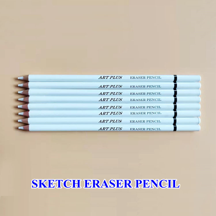 En stock suministro de pluma en forma de pluma de goma para boceto arte bosquejo resaltar goma de borrar pluma