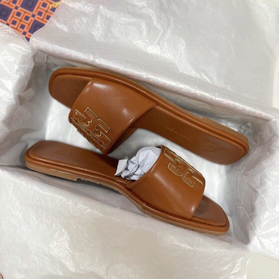 High Version Tb Flats Slippers for Women's Outer Wear 2025 New Summer Cross-Border Export European and American Beach Ladies' Slippers
