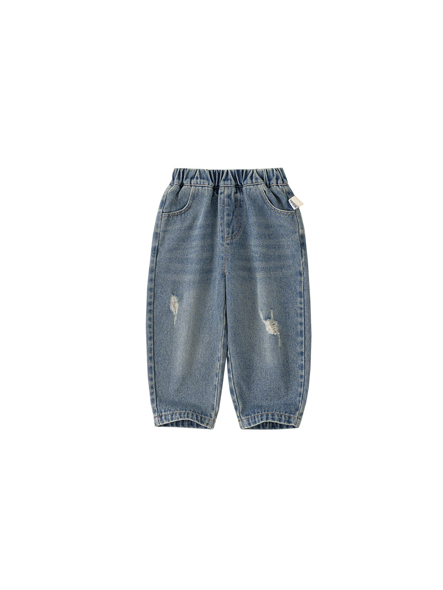Yoobao ropa infantil coreana para niños pantalones agujeros vaqueros para niños pantalones largos de bebé sueltos nuevos vestidos de otoño