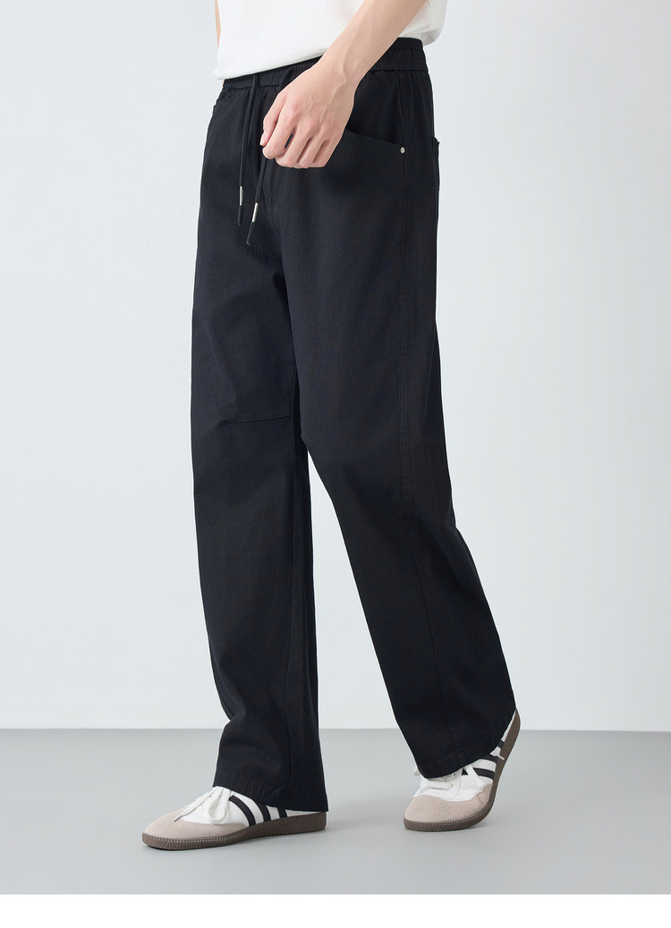 Quần dài nam ống rộng phong cách Mỹ casual — đen chi tiết 23