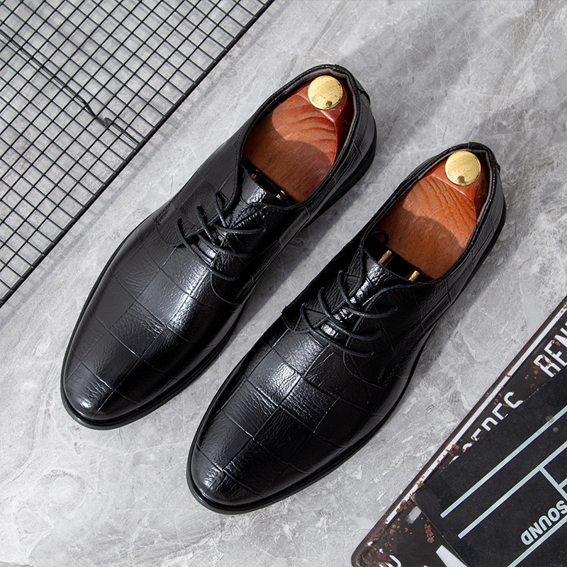 Primavera y otoño nuevos zapatos de cuero de los hombres de negocios casual zapatos de los hombres de tamaño extra grande para todos los hombres desgaste formal de dama de honor zapatos de cuero image 5