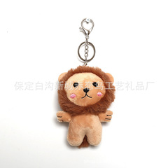 Cute Cartoon Little Lion Plush Pendant for Student Backpacks, Shy Lion Keychain Doll—Perfect Gift for Girls