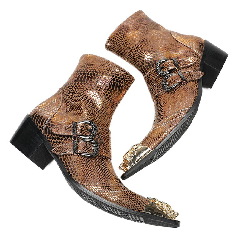 Весенние ботинки Martin из воловьей кожи, мужские высокие туфли, сапоги со средним верхом, уличные мужские ботинки, увеличивающие рост до середины икры, мужские ботинки челси