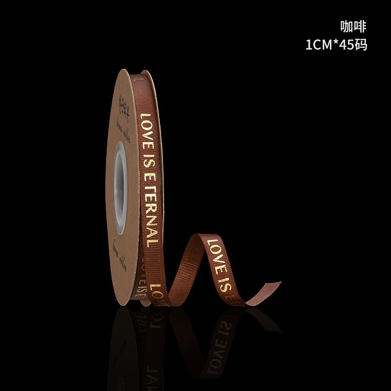 1cm inglés cinta flor tienda ramo de embalaje arco material al por mayor sólo para usted flor embalaje Cinta de Oro