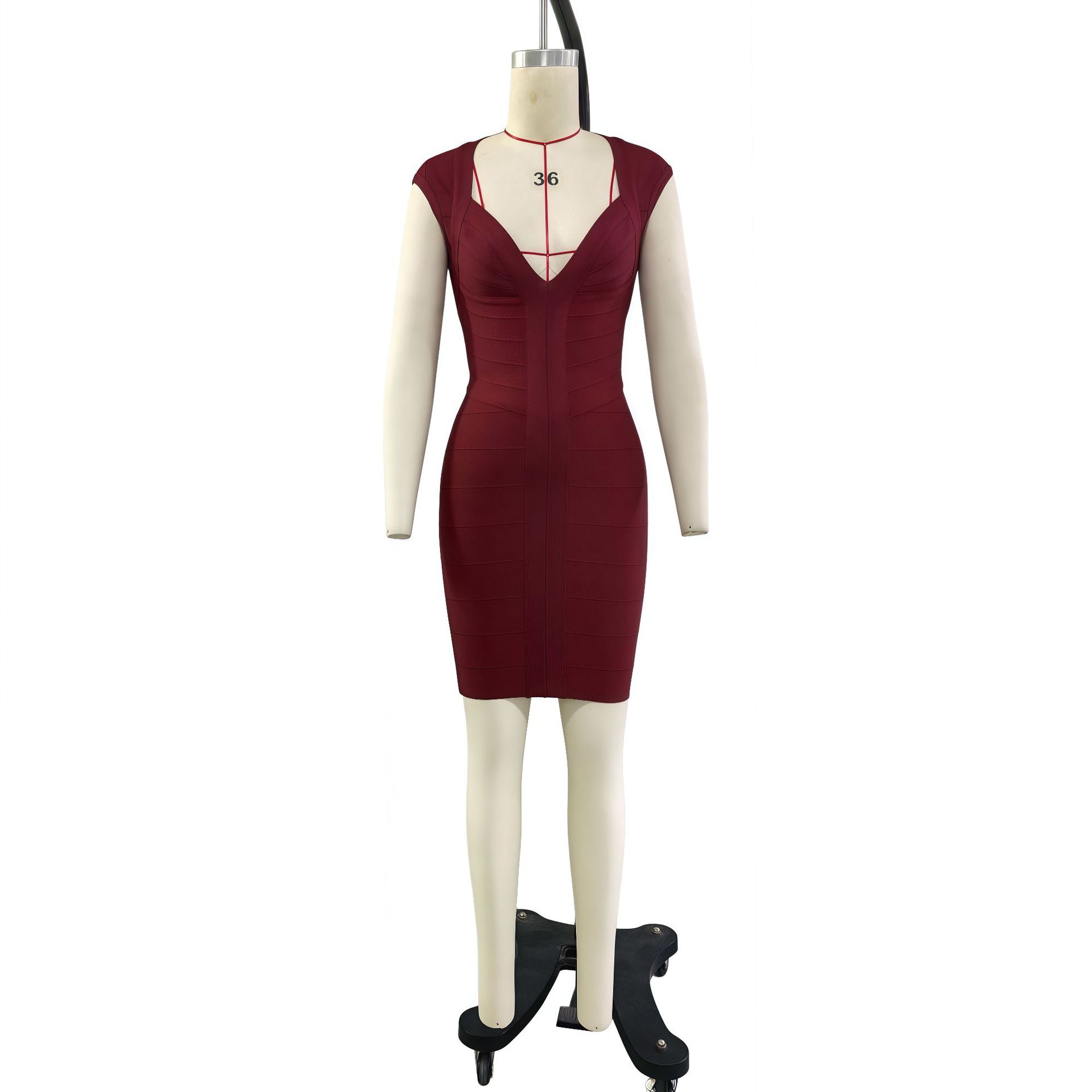 Boyash vestido de noche rosa de cuello en V sin mangas de punto de alta gama estrellas 2026 nueva fiesta de cumpleaños adelgazamiento image 8