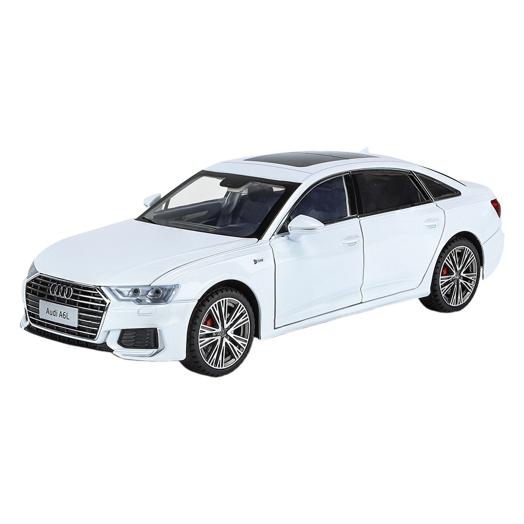 Zhiguan genuino autorizado modelo de coche de aleación 1 :18 Audi A6L sonido puerta trasera coche de juguete modelo de música