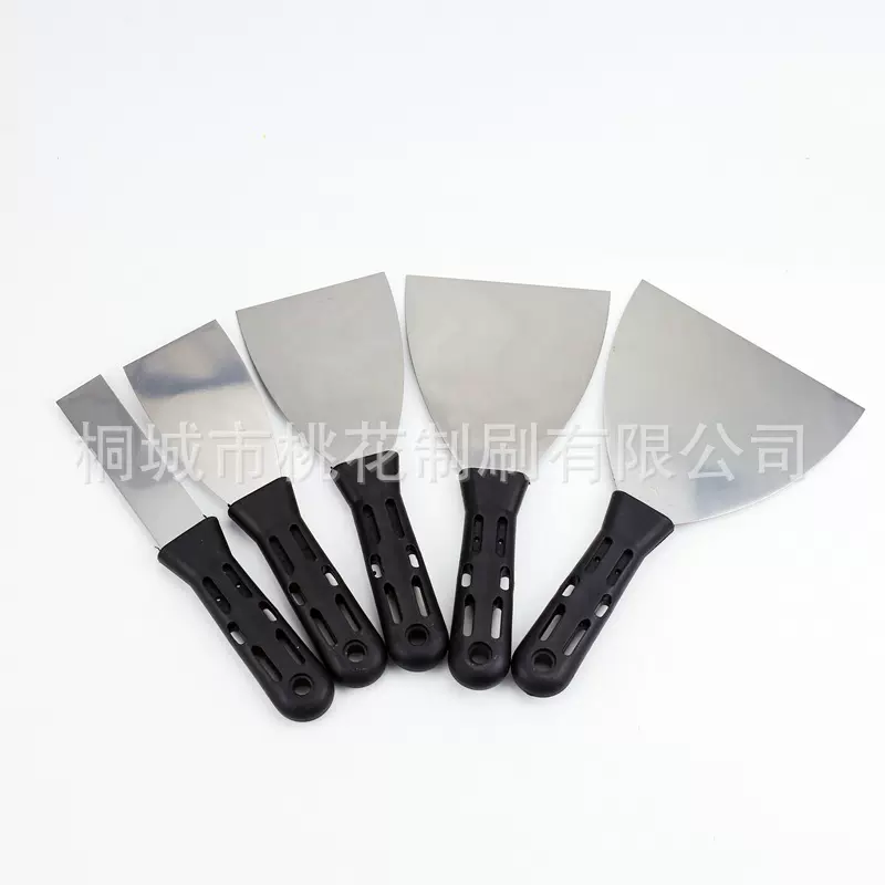 油灰刀厂家 黑色镂空塑料手柄 不锈钢/碳钢刀片 多种规格定制批发