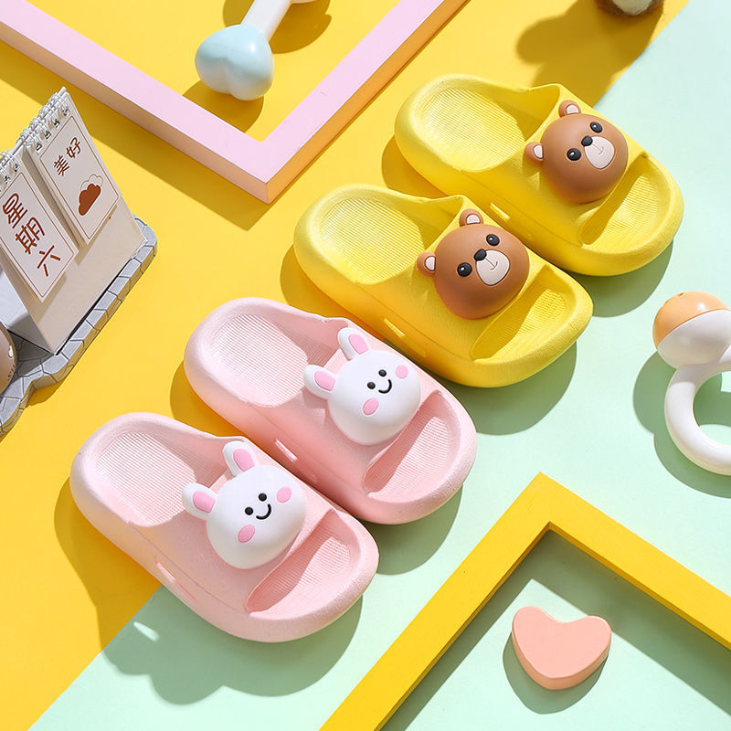Sandalias de baño de fondo suave para niños Princesa bebé padre-hijo de dibujos animados Verano zapatos antideslizantes de fondo suave sandalias de conejo de oso