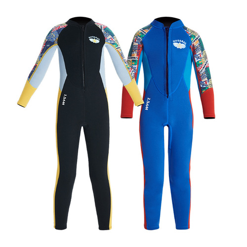 DIVE&SAIL new children's warm wetsuit 2.5MM one-piece long-sleeved thickened wetsuit swimming surfing suit