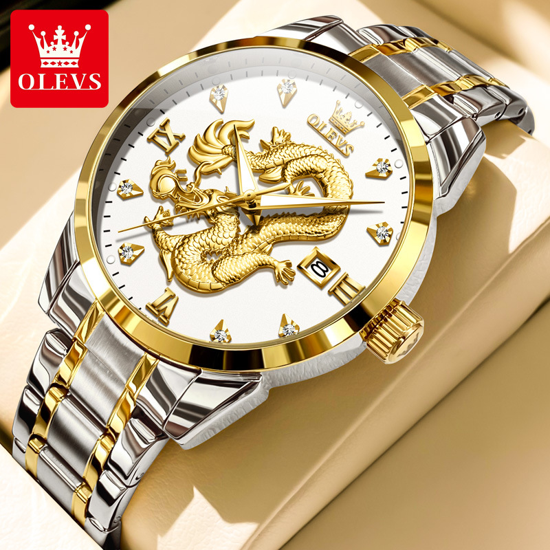 Foreign Trade Popular Oris Brand Watch High-End Date Chinese Dragon Watch Quartz Watch Men's Watch Men's Watch