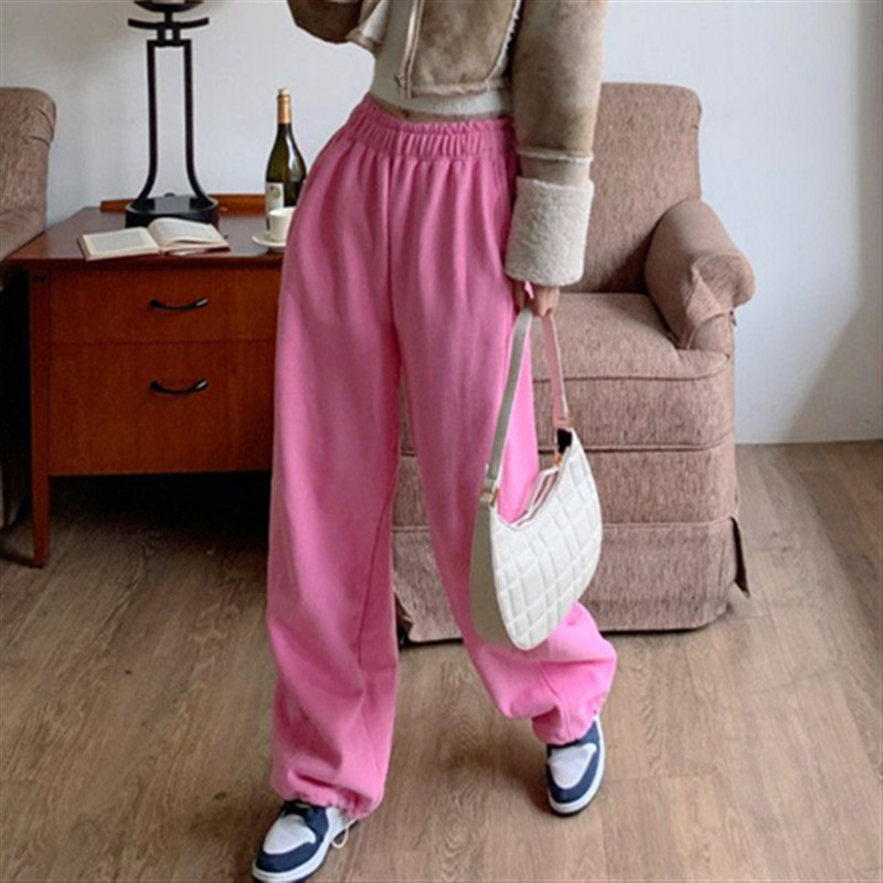2025 primavera y otoño nuevo estilo versión coreana de los pantalones casuales delgados de todo fósforo sueltos y rectos, pantalones deportivos de dos desgaste, moda femenina image 8