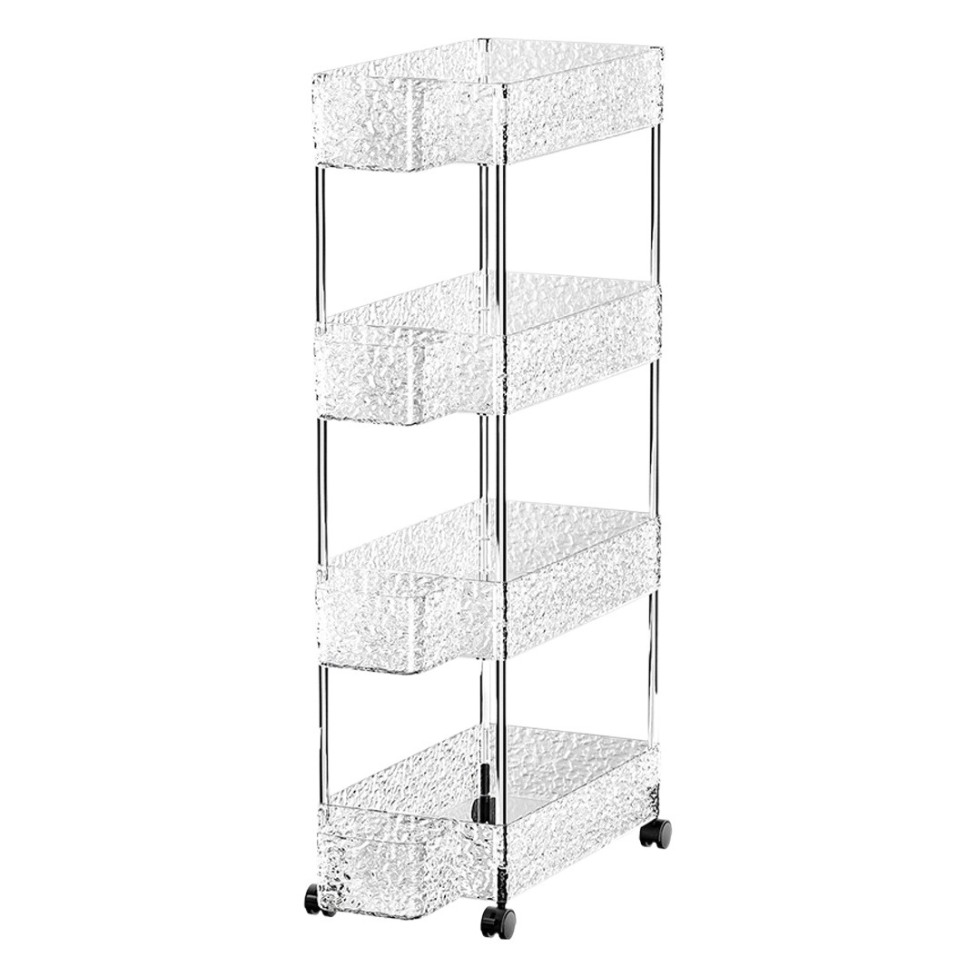 Estante de almacenamiento de baño Carro de baño cosméticos rack de almacenamiento brecha de piso multi-funcional multi-capa rack de almacenamiento image 1