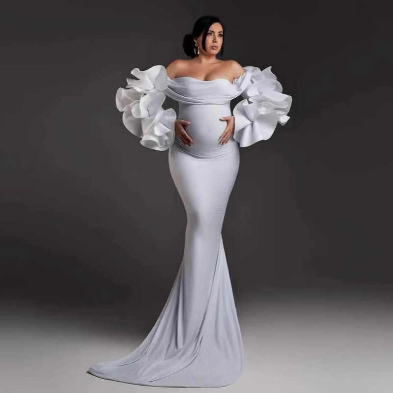 Cross-Border Maternity Skirt Photo Shoot Clothing Dress New Photography Dress Big Belly Slim Fishtail Can Be Customized