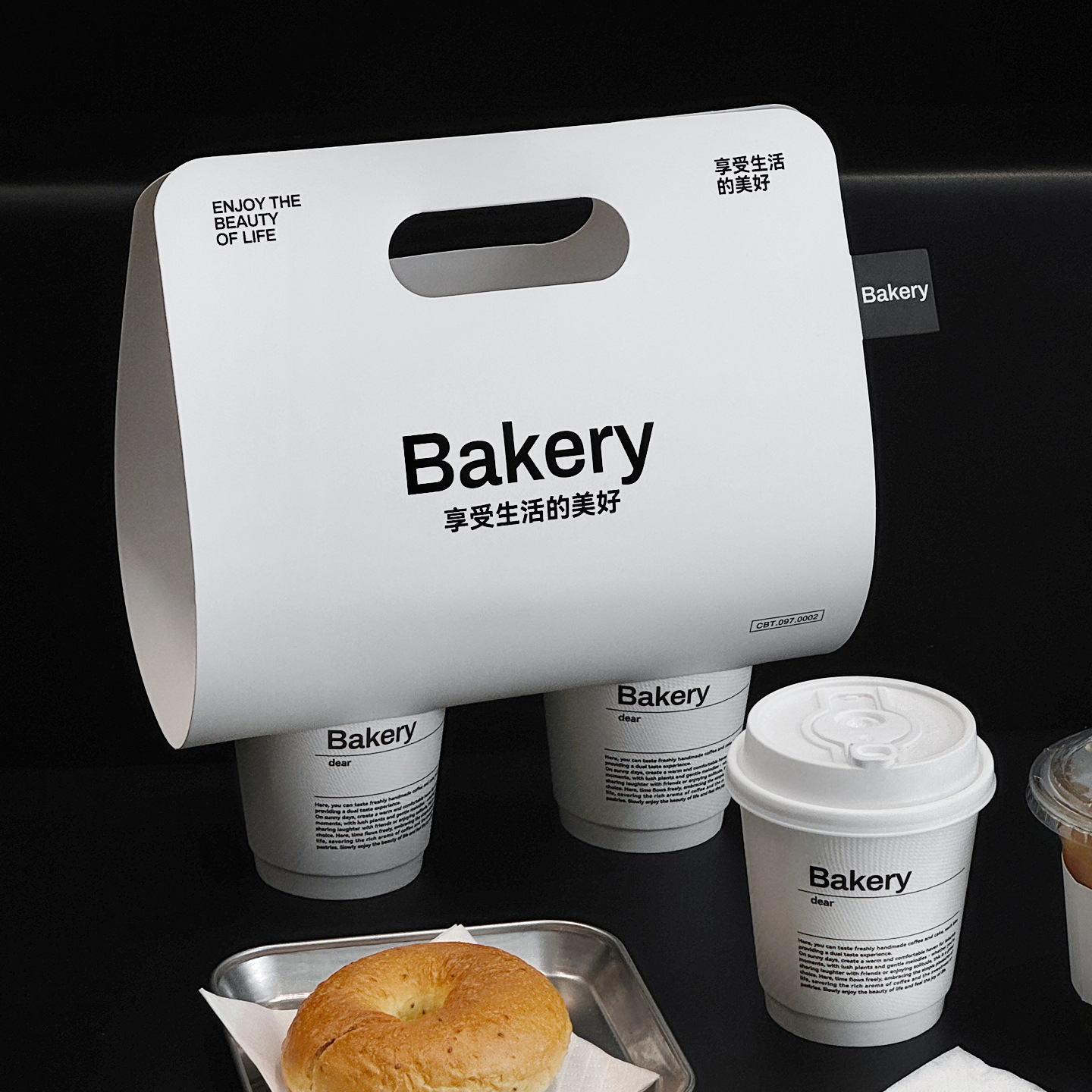 奶茶咖啡杯提新款饮品一次性单双杯外卖杯托手提卡纸托商用