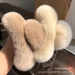 本物のウサギの毛の大きいサイズのヘアピンの後頭部の気質のクリップネットの赤い新型のかわいい毛の髪飾りの髪飾り