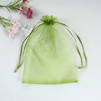 Сумки из органзы для украшений, аксессуаров, конфет, косметики, однотонные подарочные пакеты из органзы на шнурке, в наличии от производителя.