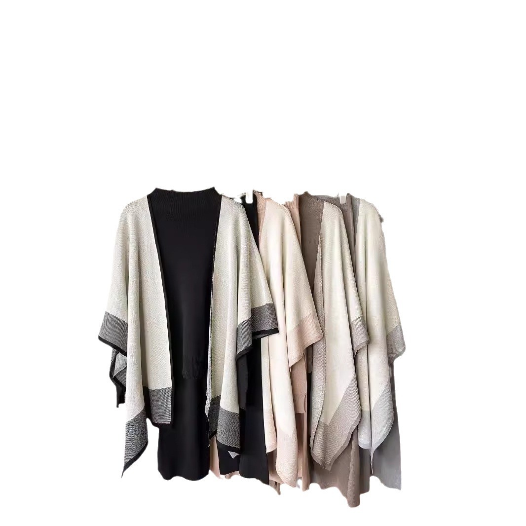 국경 간 유럽과 미국의 목도리 니트 가을과 겨울 스웨터 느슨한 넓은 다리 바지 3 피스 패션 캐주얼 재킷 니트 세트