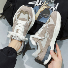 2023新品男士运动鞋潮流厚底真高小众溶解鞋男港风网面老爹鞋批发