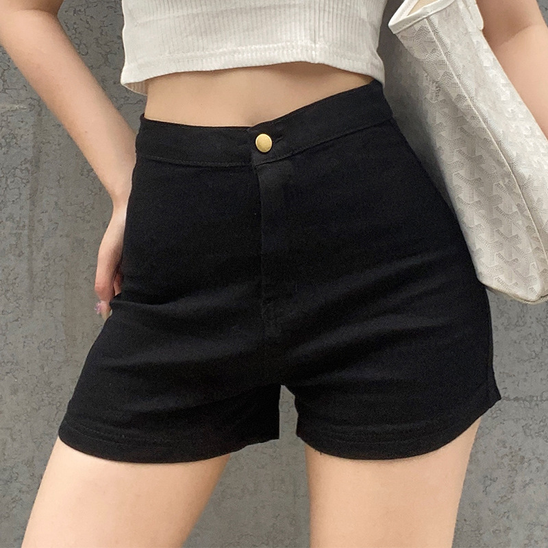 Korean version of chic black casual shor...