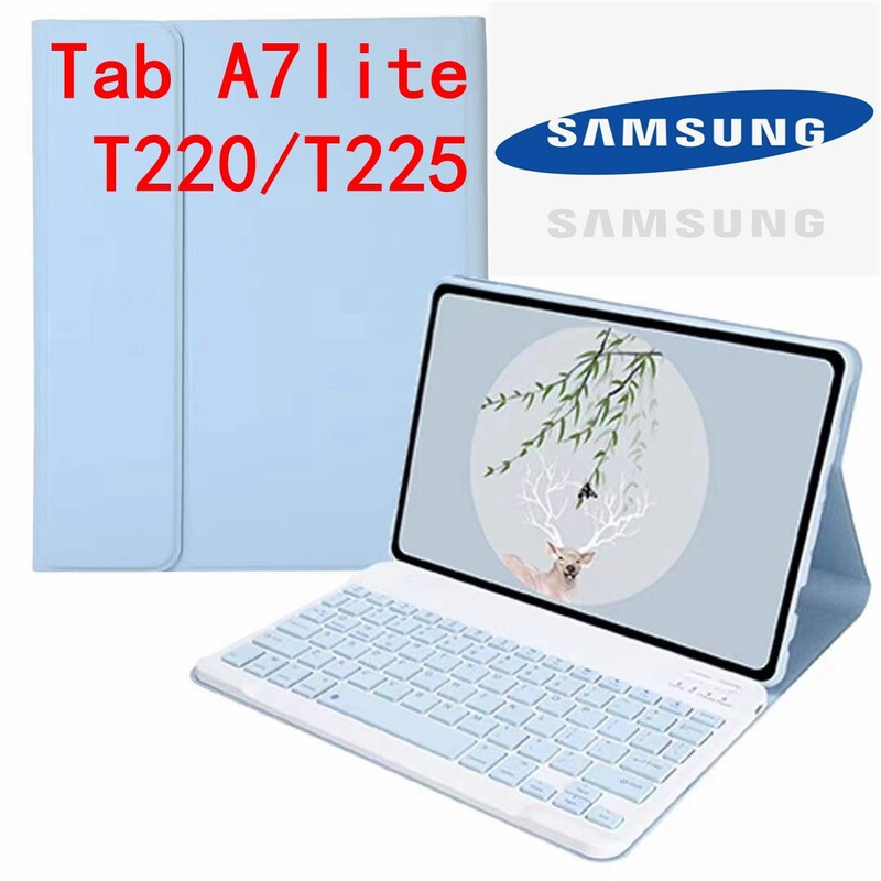 Suitable for Samsung Tab A7Lite- 8.7inch Bluetooth Keyboard Leather Case A9 Keyboard Protective Case