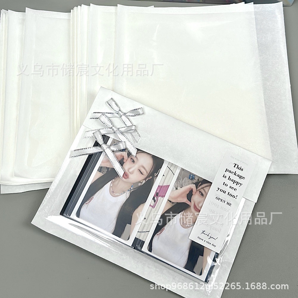 INS blanco transparente película papel bolsa tarjeta-fuera de la cuenta Material regalo embalaje bolsa de alto aspecto DIY arco barato