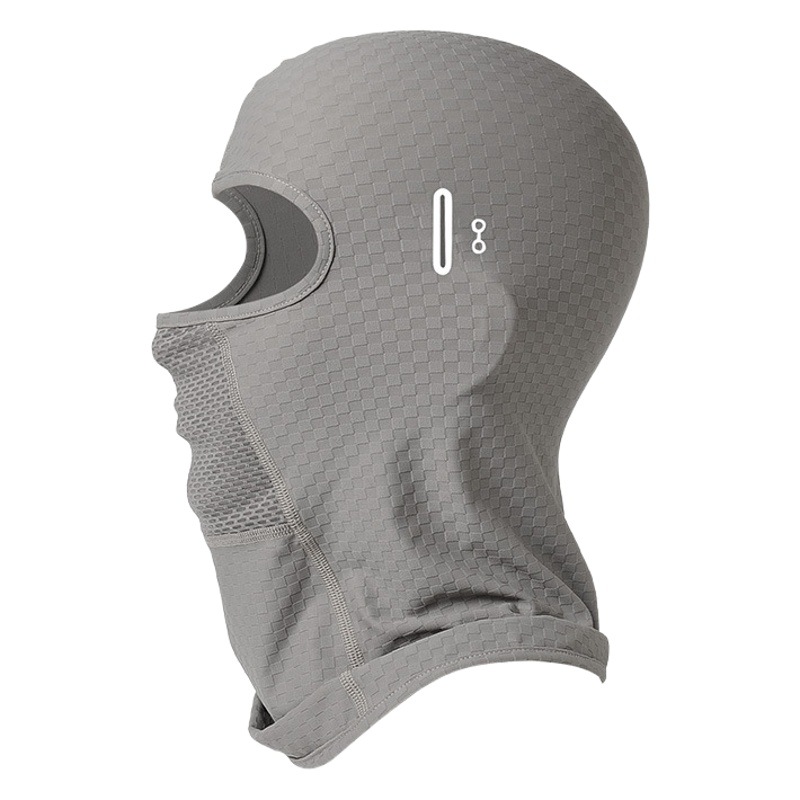 Summer Sun Protection Cycling Mask, Headgear, Neck Scarf, Integrated Helmet Lining, Outdoor Sweat-Absorbent Checkered Ice Silk Headgear, Face Protection