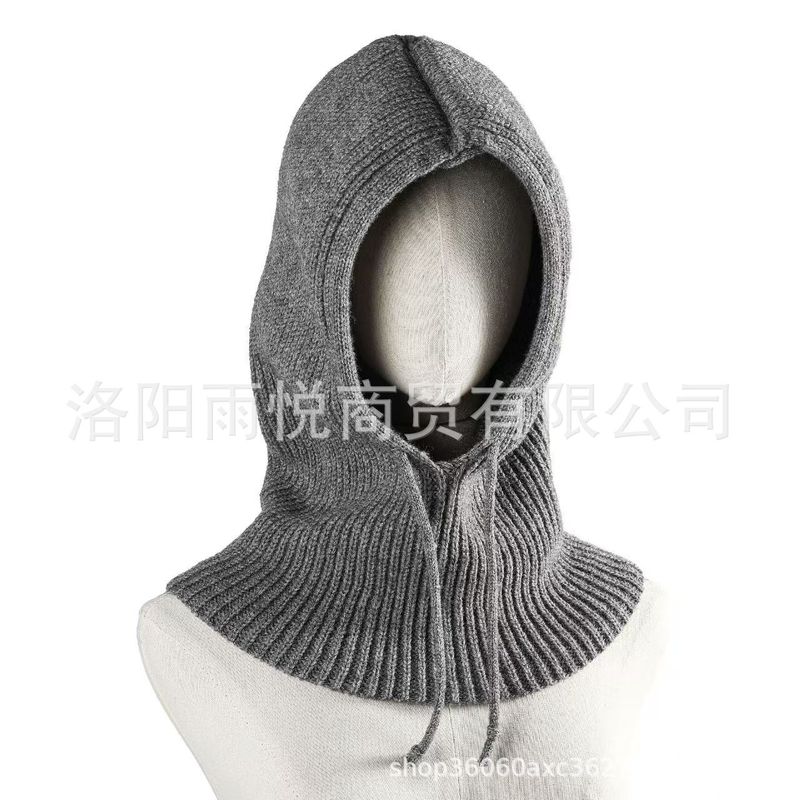 冬季新款帽子女韩系巴拉克拉法帽毛线保暖围脖一体情侣护耳针织帽|undefined