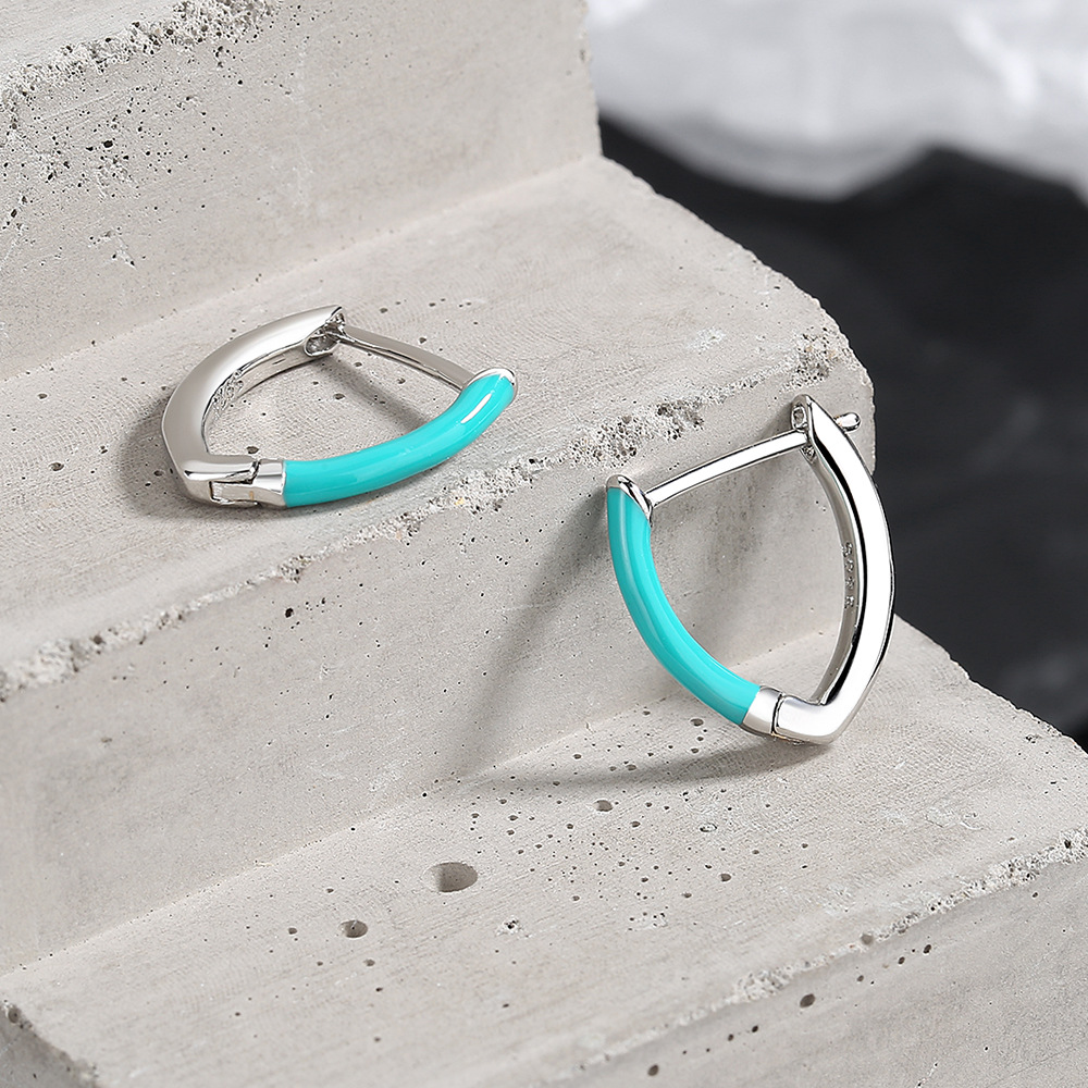 Women's Gender 1 Pair Basic Classic Style Heart Shape Enamel Copper Earrings