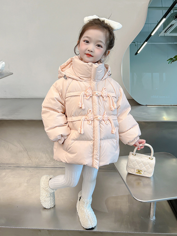 女童冬装羽绒服白鸭绒2025新款儿童长袖外套连帽冬季加厚保暖女宝|undefined