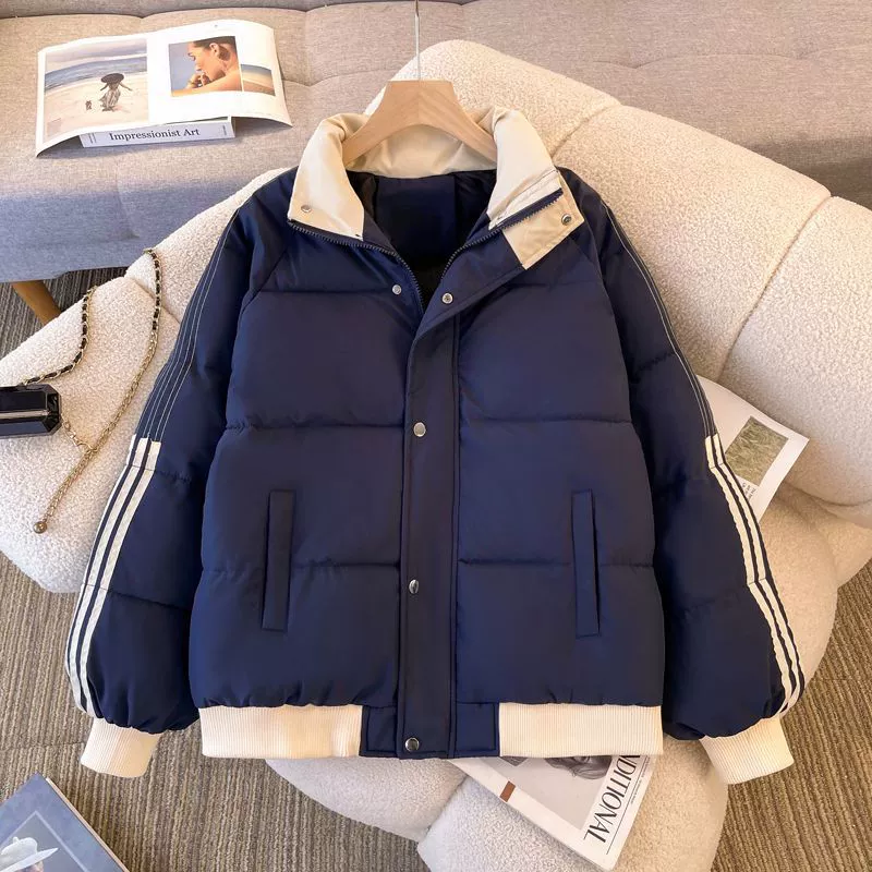 Холодостойкая хлопчатобумажная куртка с воротником, толстая хлопчатобумажная куртка большого размера свободная хлопковая куртка зимой