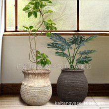 复古水泥种植花盆园林酒店民宿商场展厅绿植花艺咖啡馆样板间摆设