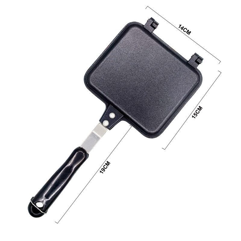 Hogar de gas a la parrilla sándwich tostado molde de doble cara sartén de filete desayuno pan frito huevo antiadherente sartén de gas