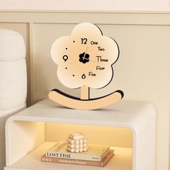 クリエイティブフラワークロックテーブルクロックホームサイレントクロックリビングルームテレビキャビネットシンプルな新しいデスクトップ装飾品