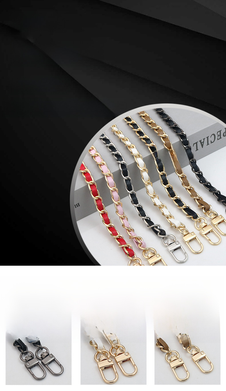 in stock Wearing Leather Bag with Accessories in stock Bag Chain Crossbody Bag Chain Backpack Shoulder Strap Metal Bag Shoulder Strap Customization