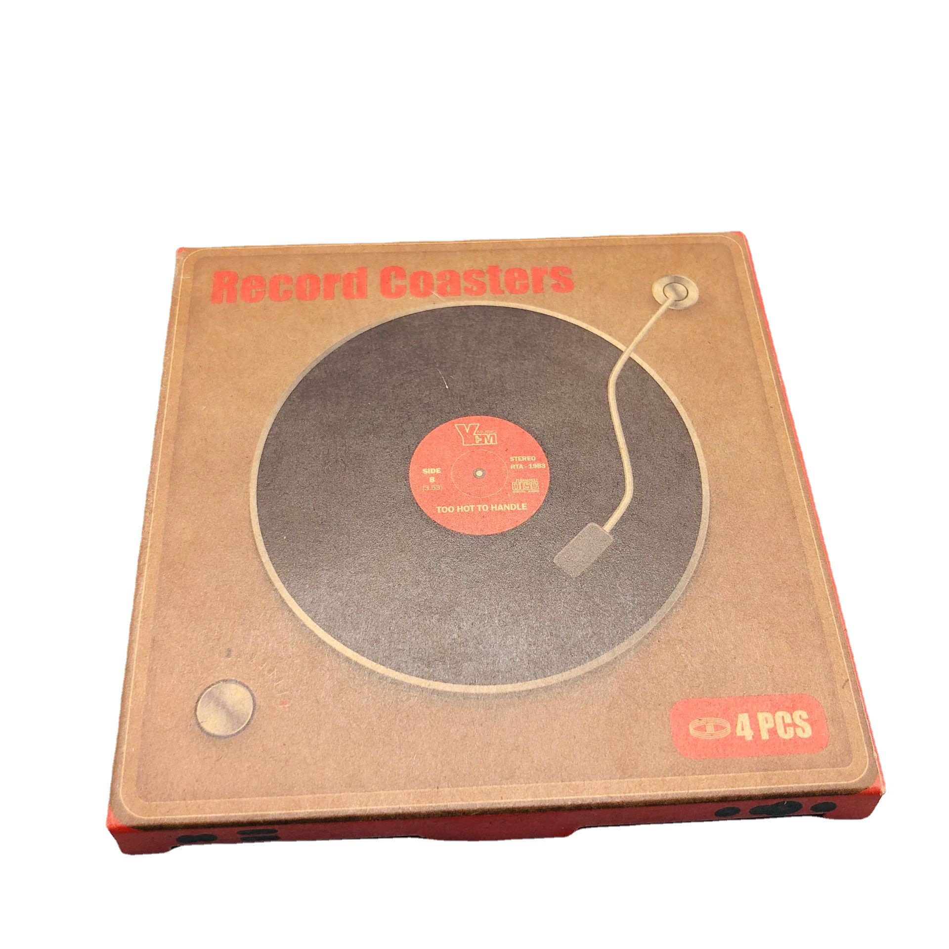 Venta caliente retro CD Coaster disco de vinilo cerveza bar estera de café de plástico taza de té estera productos transfronterizos ventas directas de la fábrica