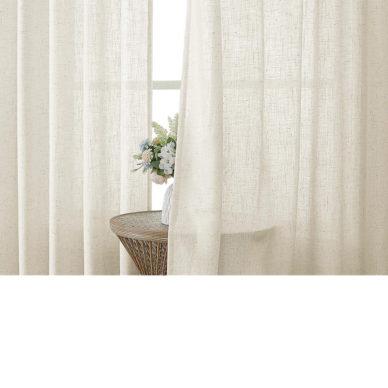 Linza transfronteriza cortina de tela de lino imitación de color natural comercio exterior al por mayor tela de tela