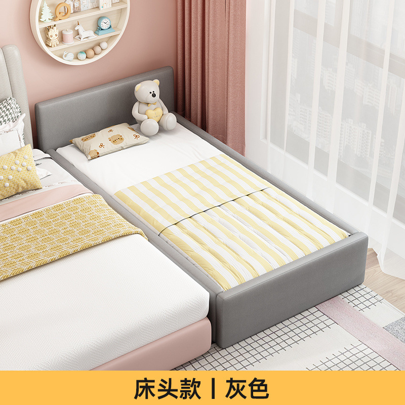 Cama ampliada para niños cama de empalme cama grande cama ampliada para bebés cama de empalme con barandilla de madera maciza cama de lado de la cama única cama cama para niños