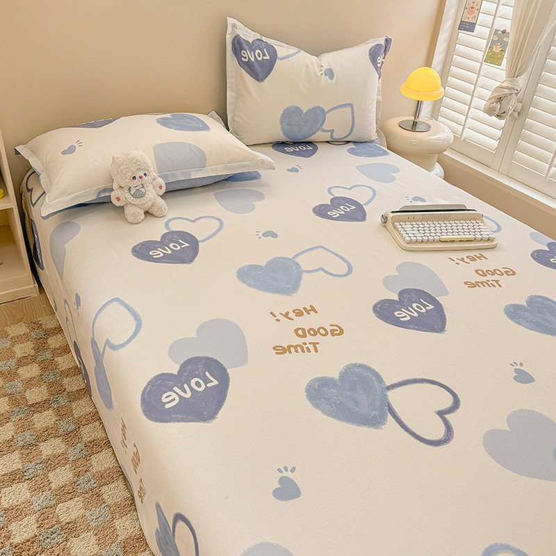 Spring and Summer New 100 Cotton Twill Double Bed Sheet Single Cotton Simple Student Dormitory Bedspread