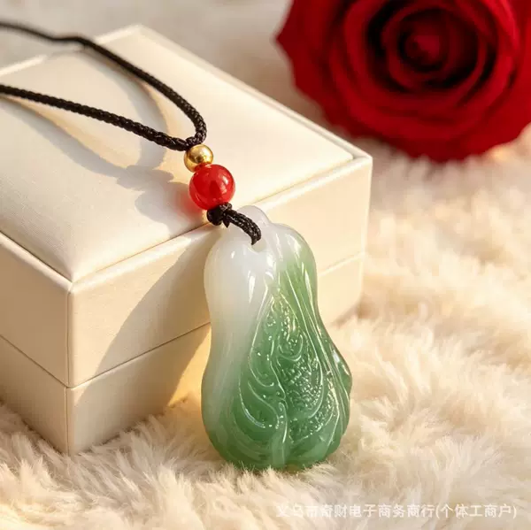 Xinjiang Hetian Jade Cabbage Pendant for Men, Jade Cabbage Pendant with Certificate, Old Pit Jade Pendant, Jade Ornament