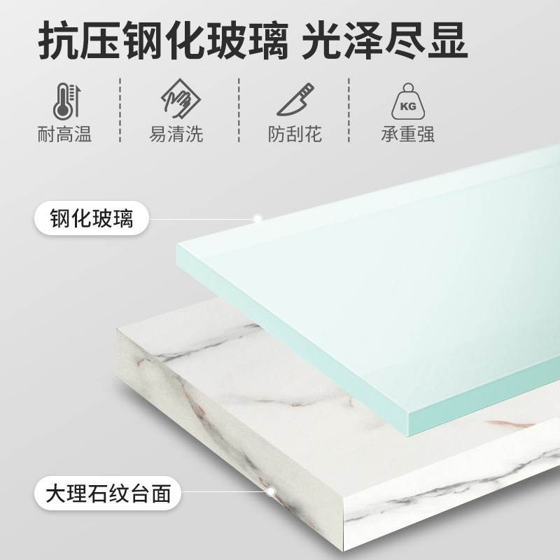 Sala de estar mesa de té doméstica de vidrio temperado mesa de té minimalista mesa de té moderna simple pequeña casa de alquiler pequeña mesa de té