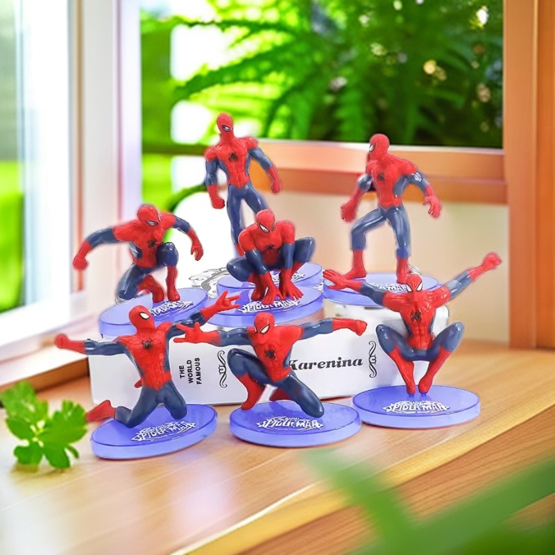 Red de celebridades Spider-Man Decoración de pasteles Adornos para hornear para niños Vestir Muñeca de cumpleaños Modelo de muñeca Plug-in