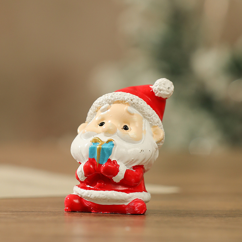クリスマスの高級な小さい置物の老人の樹脂の置物の創意的な家庭の贈り物の漫画の小さい動物の装飾の工芸品|undefined